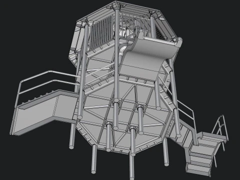 Playground Funpark 2 Levels 3D Model