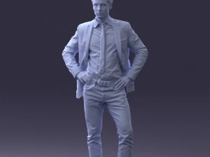 000002 Homme en v&ecirc;tements d&eacute;contract&eacute;s 0318 3dp Modèles 3D en vedette