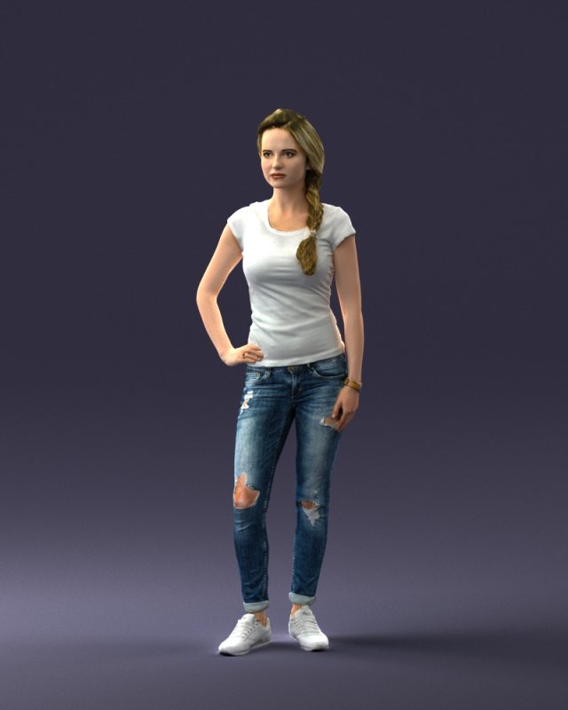 casual girl 0421 3d print ready 3Dプリントモデル .c4d .max .obj .3ds .fbx .stl .blend 