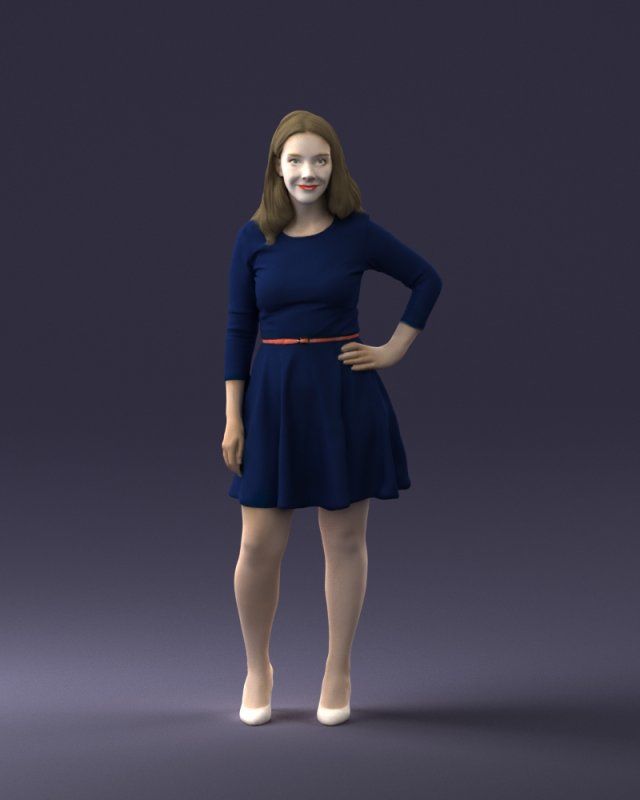 smiling girl 0708 3Dモデル .c4d .max .obj .3ds .fbx .stl .blend 