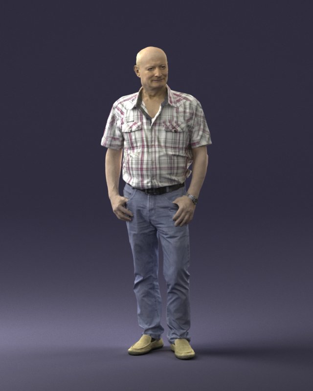 old man 0713 Model 3D .c4d .max .obj .3ds .fbx .stl .blend