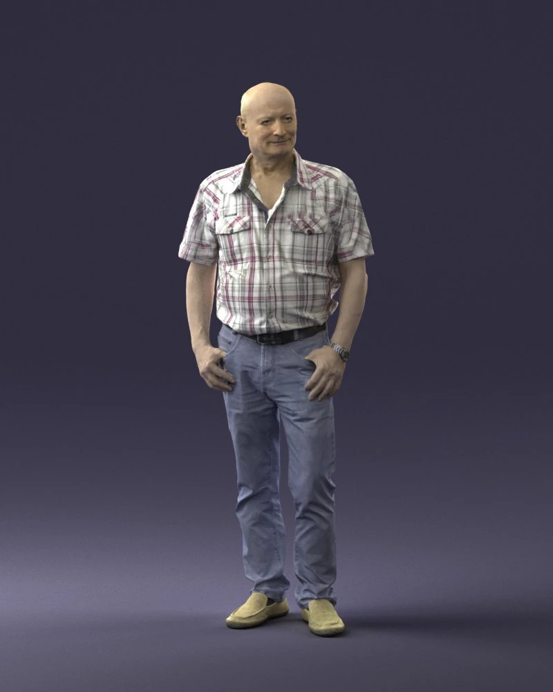 old man 0713 3D Model .c4d .max .obj .3ds .fbx .stl .blend 