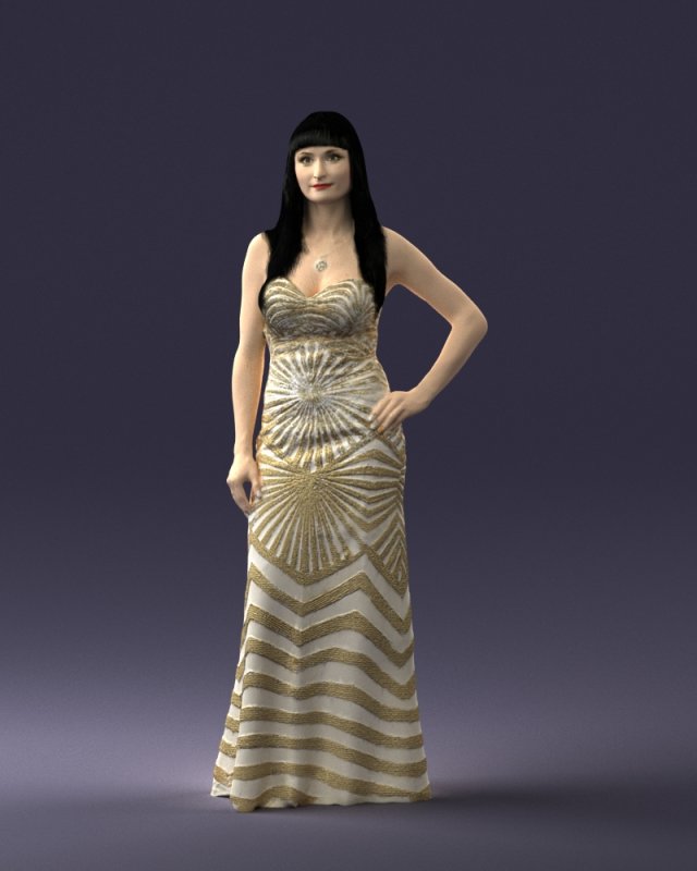 golden dress 0730 3dprint ready 3Dプリントモデル .c4d .max .obj .3ds .fbx .stl .blend 