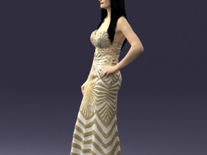 golden dress 0730 3dprint ready 3Dプリントモデル