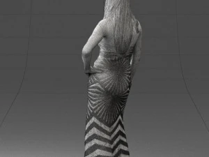 girl in golden dress 0730 3D Model