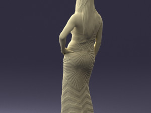 girl in golden dress 0730 Model 3D
