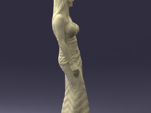 girl in golden dress 0730 Model 3D