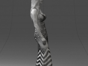 girl in golden dress 0730 Model 3D