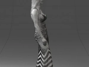 girl in golden dress 0730 3D Model