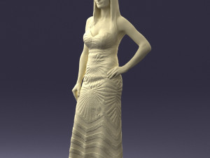 girl in golden dress 0730 Model 3D