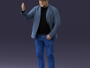 man in a hat 1213 for 3d figurine Modello di stampa 3D