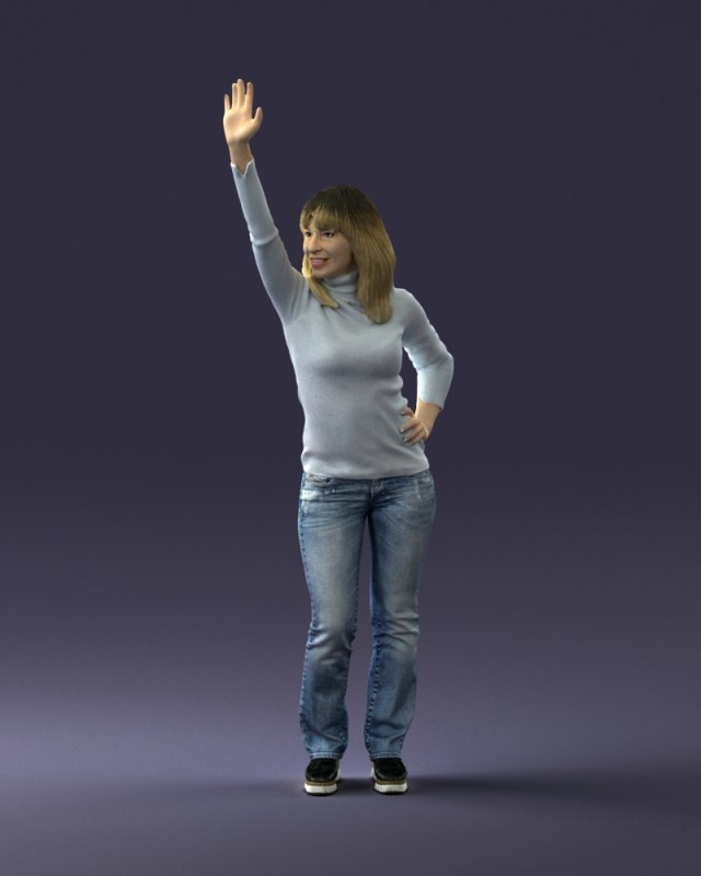 hand up woman 0927 3D 모델 .c4d .max .obj .3ds .fbx .stl .blend 