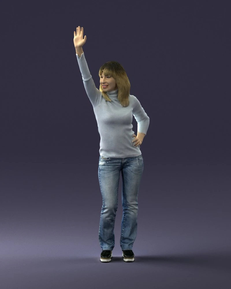 hand up woman 0927 3D Model .c4d .max .obj .3ds .fbx .stl .blend 