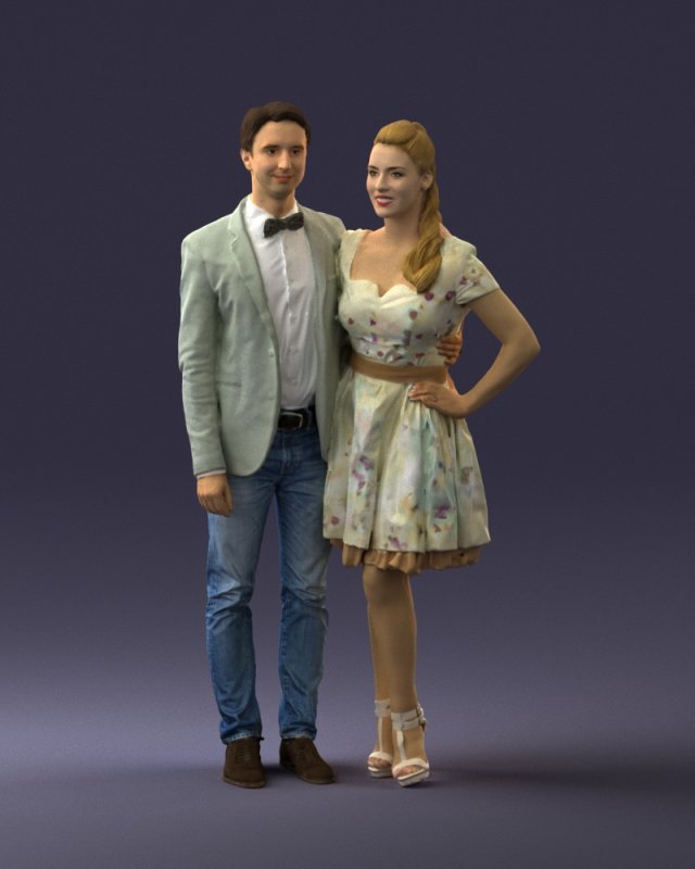 beautiful couple 0913 3d print ready 3Dプリントモデル .c4d .max .obj .3ds .fbx .stl .blend 