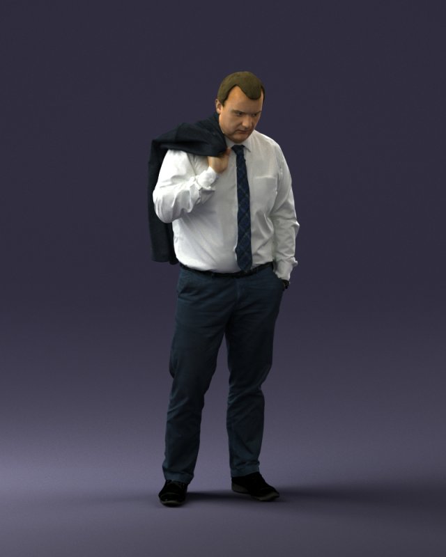 man with jacket 0928 3D Модель .c4d .max .obj .3ds .fbx .stl .blend