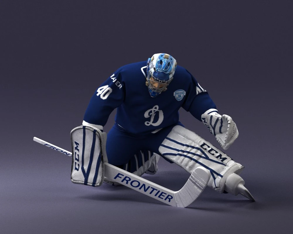 hockey goalkeeper 1007 3D Model .c4d .max .obj .3ds .fbx .stl .blend