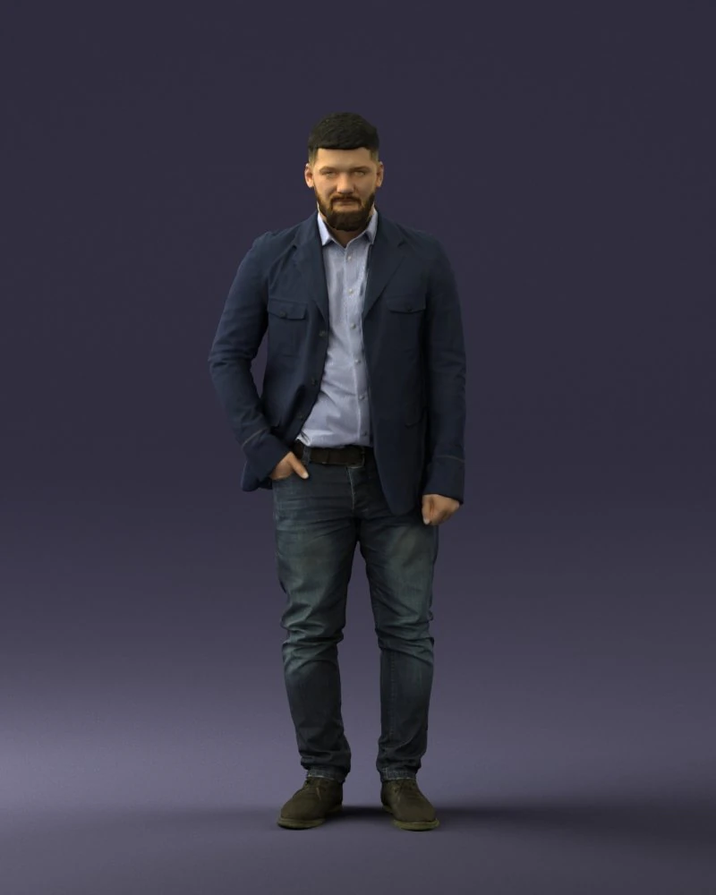 barber man 0111 3D Model .c4d .max .obj .3ds .fbx .stl .blend 