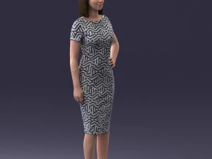 posed girl in a dress 0328 3D Model