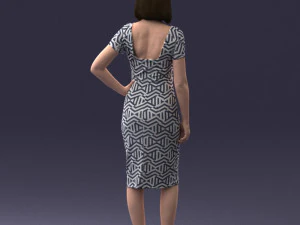 posed girl in a dress 0328 3D Model