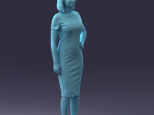 posed girl in a dress 0328 3D Model