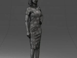 posed girl in a dress 0328 3D Model
