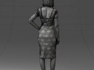 posed girl in a dress 0328 3D Model
