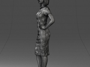 posed girl in a dress 0328 3Dモデル