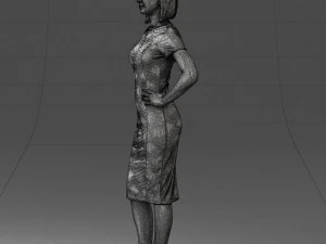 posed girl in a dress 0328 3D Model