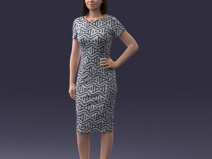 posed girl in a dress 0328 3d print ready 3D-Druckmodell