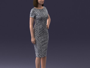 posed girl in a dress 0328 3d print ready Modelo de impresión 3D