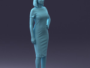 posed girl in a dress 0328 3d print ready Modelo de impresión 3D