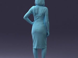 posed girl in a dress 0328 3d print ready Modelo de impresión 3D