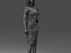 posed girl in a dress 0328 3d print ready Modelo de impresión 3D