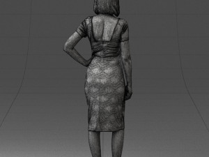 posed girl in a dress 0328 3d print ready Modelo de impresión 3D