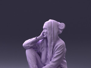 sitting girl 0614 Modèle 3D