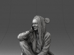 sitting girl 0614 Modèle 3D