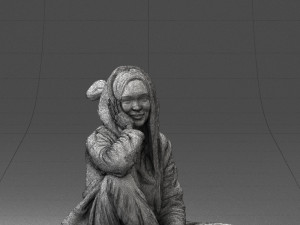 sitting girl 0614 Modèle 3D