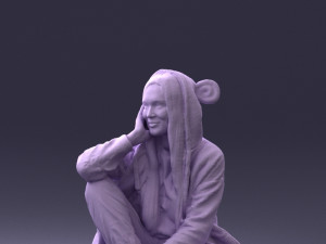 sitting girl 0614 3d print ready Modelo de Impressão 3D