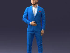 man in blue fashion suit 0905 3d print ready 3D Print Model