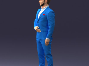 man in blue fashion suit 0905 3d print ready 3Dプリントモデル