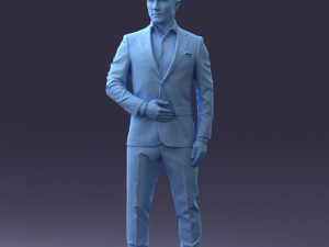man in blue fashion suit 0905 3d print ready 3Dプリントモデル
