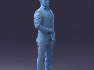man in blue fashion suit 0905 3d print ready 3Dプリントモデル