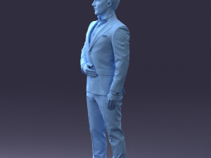 man in blue fashion suit 0905 3d print ready 3Dプリントモデル