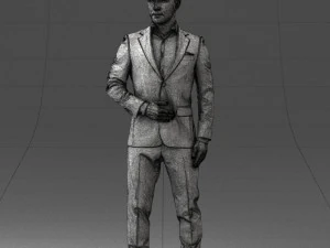 man in blue fashion suit 0905 3d print ready 3D Print Model