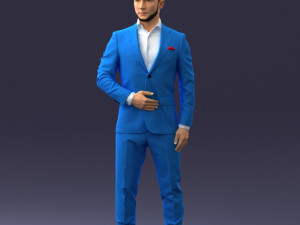 man in blue fashion suit 0905 3D Model