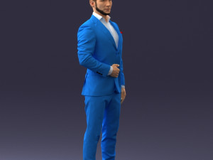 man in blue fashion suit 0905 3D Model