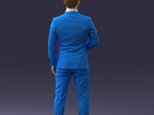 man in blue fashion suit 0905 3D Model