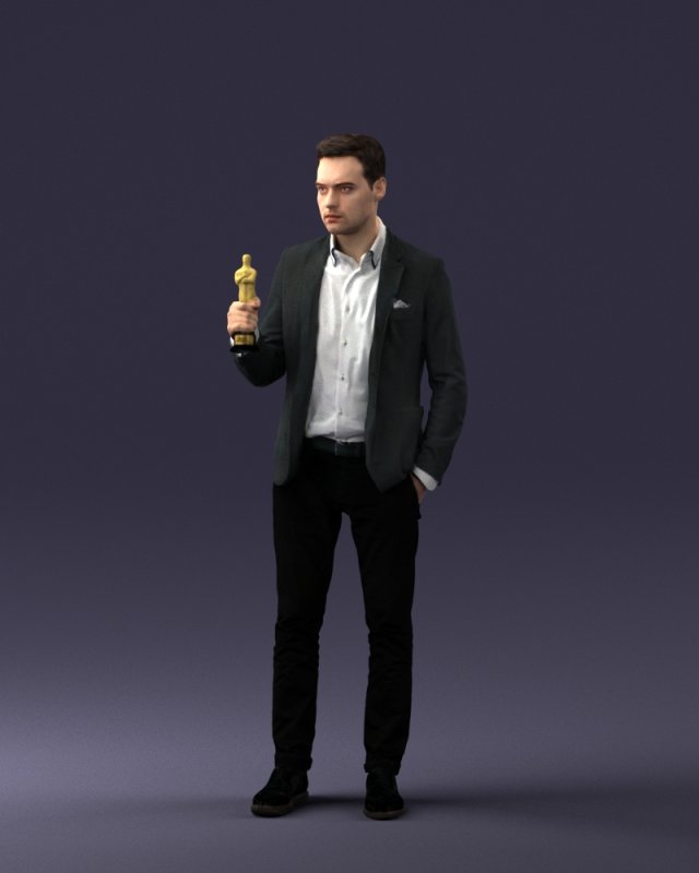 man with award 0524 3d print ready 3D Print Model .c4d .max .obj .3ds .fbx .stl .blend