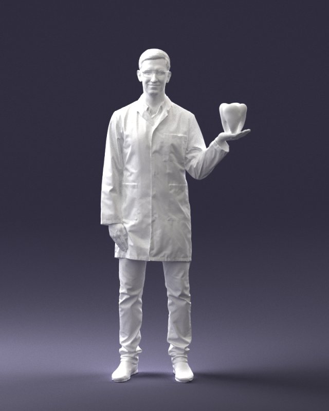 000088 Dentist Holding a Tooth 1030 3dp 3D Baskı Modeli .c4d .max .obj .3ds .fbx .stl .blend
