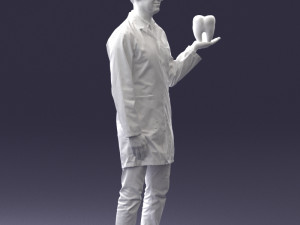 000088 Dentist Holding a Tooth 1030 3dp 3D Baskı Modeli